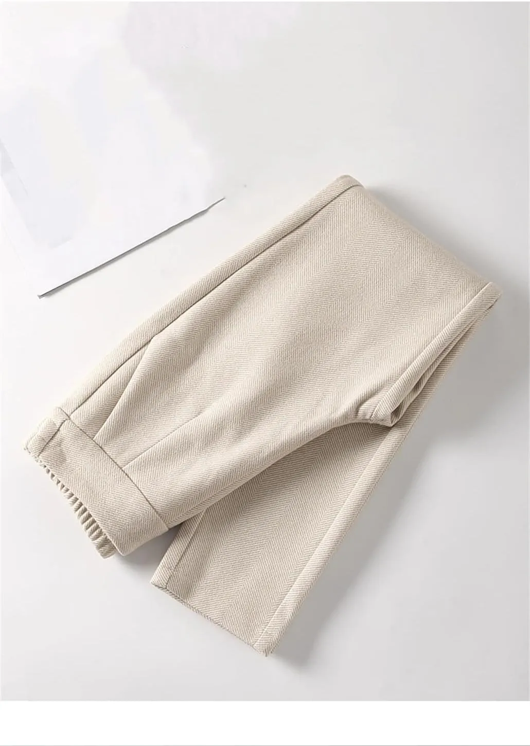 DBFBDTU High-Waisted Woolen Pants Women's Elastic Waist Casual Pants Women's Thickened Harem Pants