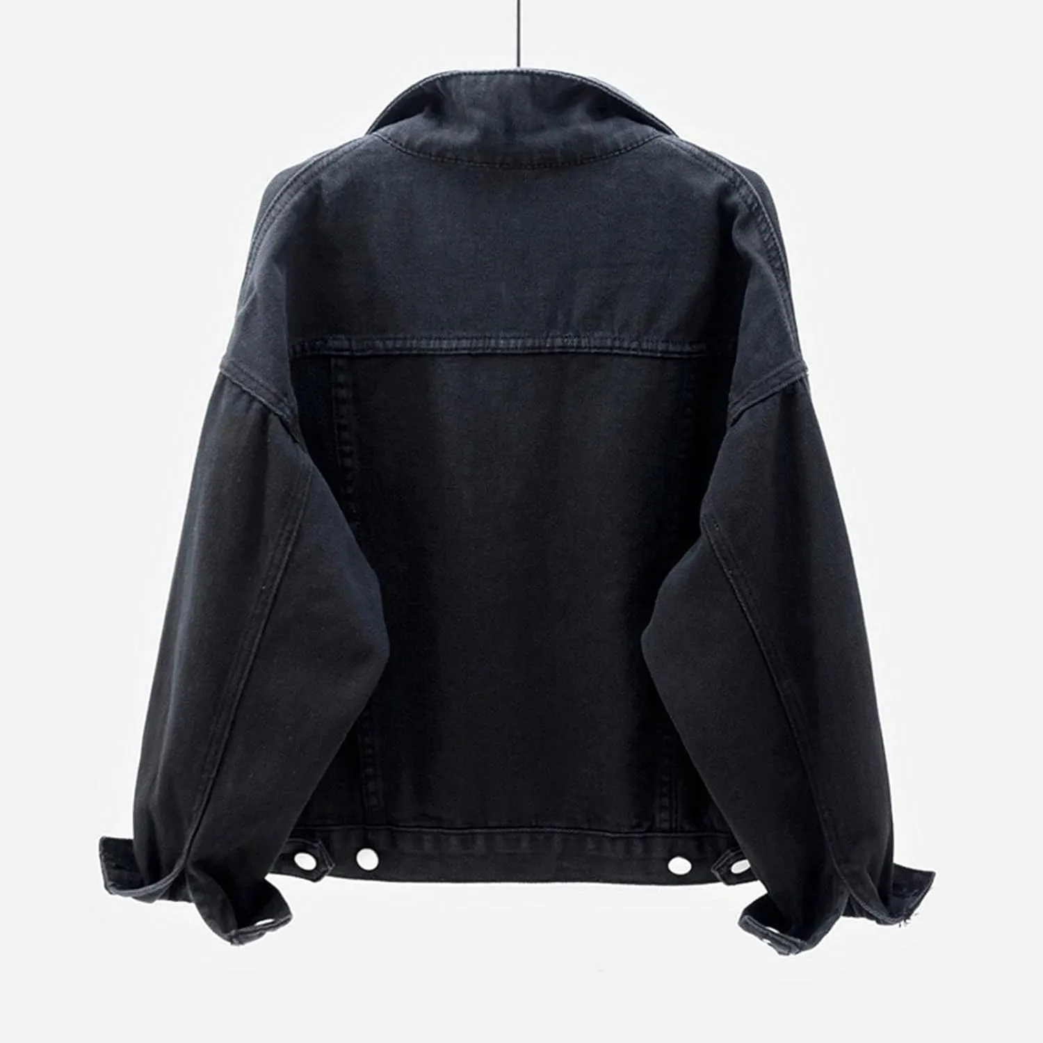Denim Shacket for Women 2024 Fashion Casual Button Down Denim Coat with Pockets Loose Fit Fall Denim Jacket