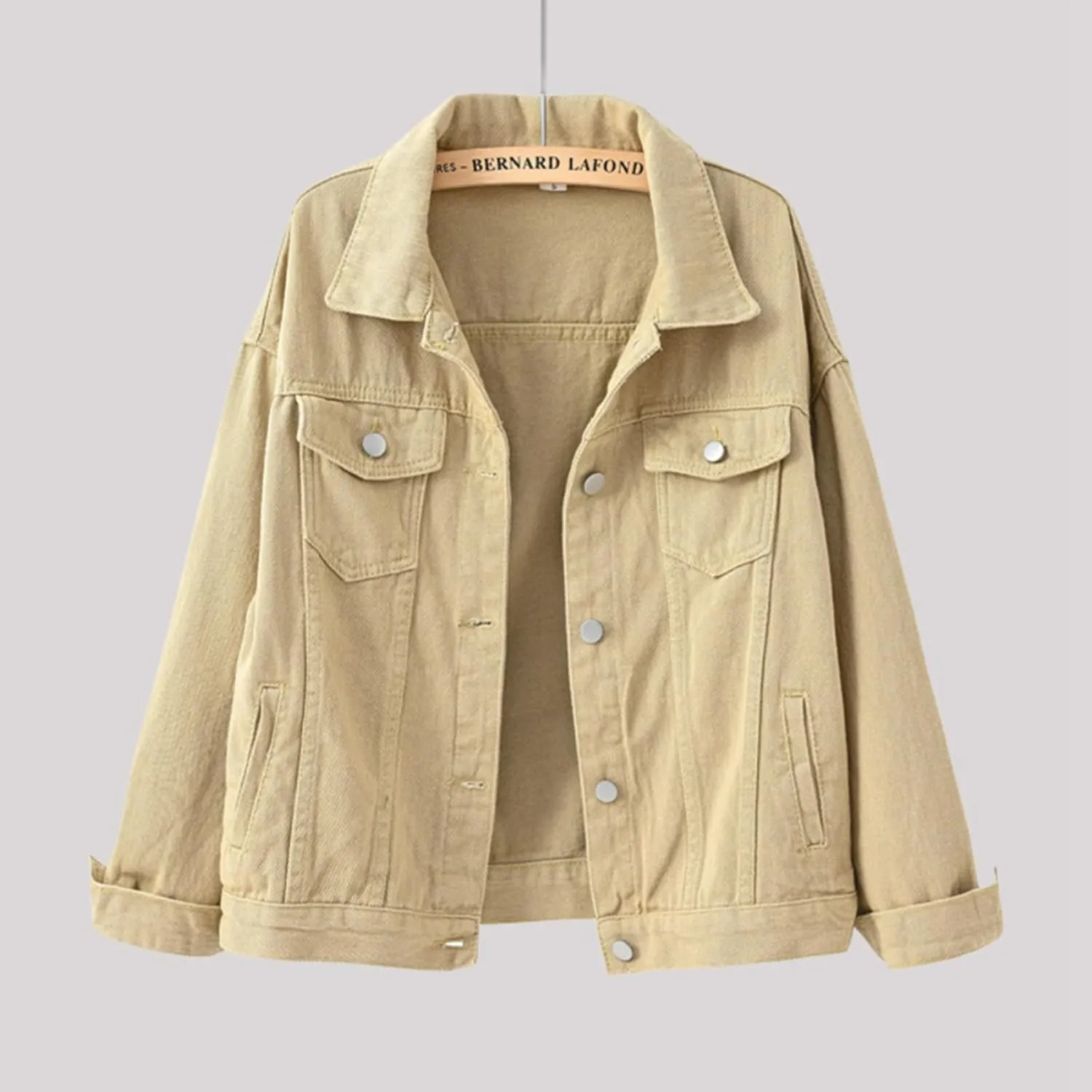 Denim Shacket for Women 2024 Fashion Casual Button Down Denim Coat with Pockets Loose Fit Fall Denim Jacket