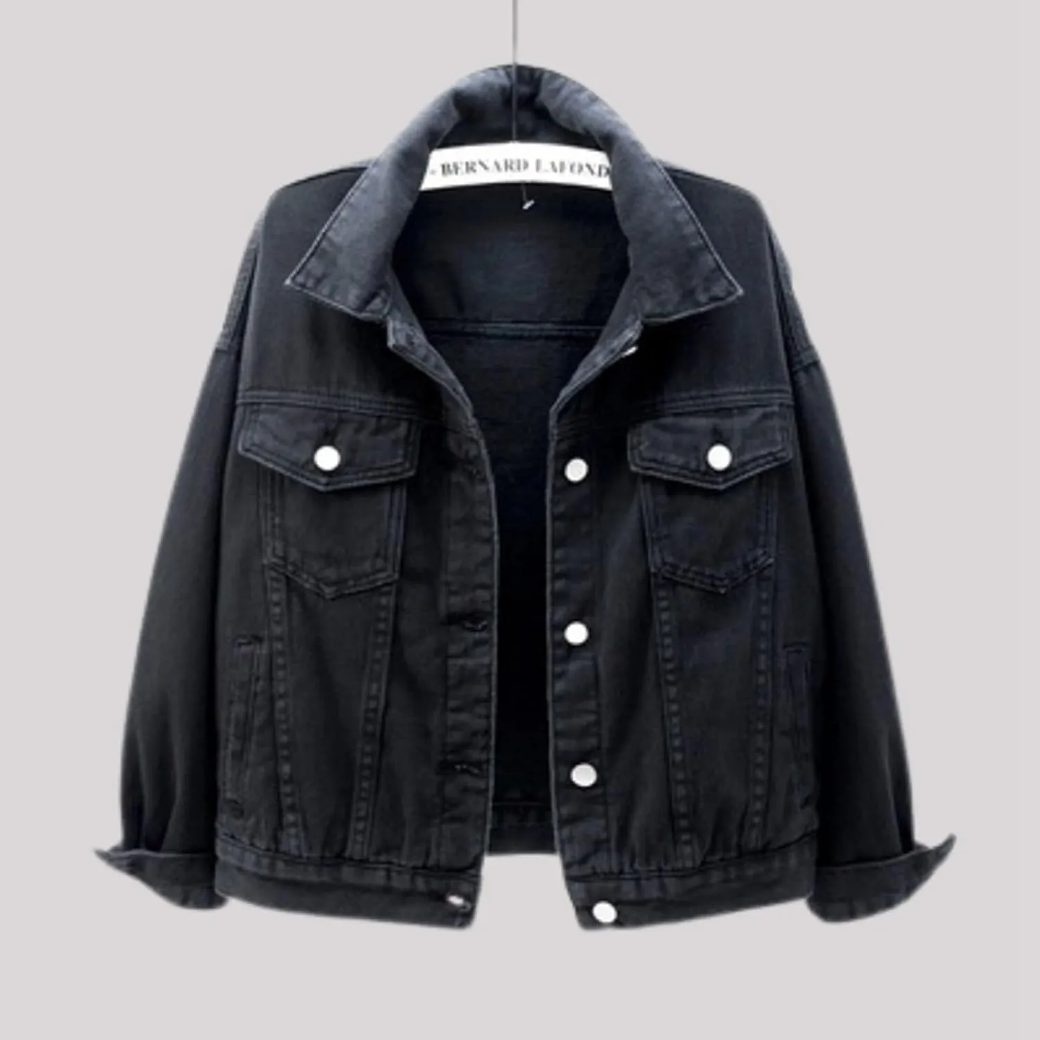 Denim Shacket for Women 2024 Fashion Casual Button Down Denim Coat with Pockets Loose Fit Fall Denim Jacket