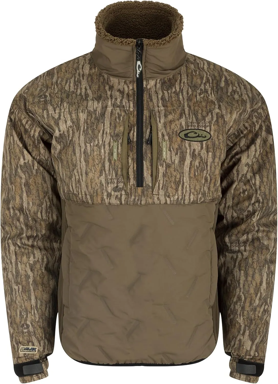 Drake Waterfowl Men's LST Guardian Flex Double Down 1/4 Zip Eqwader Insulated Waterproof Breathable Hunting Jacket