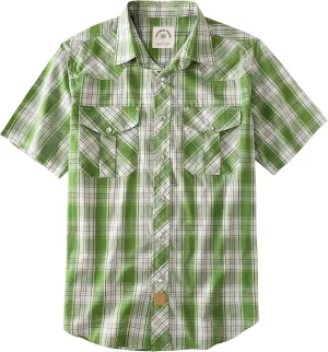 Dubinik Western Shirts for Men Short Sleeve Plaid Pearl Snap Shirts for Men Button Up Shirt Cowboy Casual Work Shirt