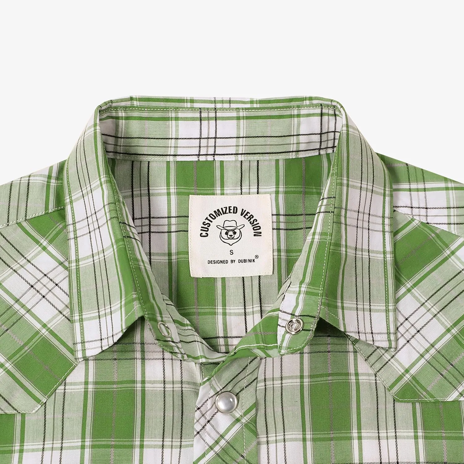 Dubinik Western Shirts for Men Short Sleeve Plaid Pearl Snap Shirts for Men Button Up Shirt Cowboy Casual Work Shirt