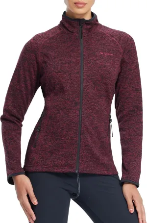 fit space Women's Sweater Full Zip Scrub Jacket Lightweight Knitwear Athletic Jumper