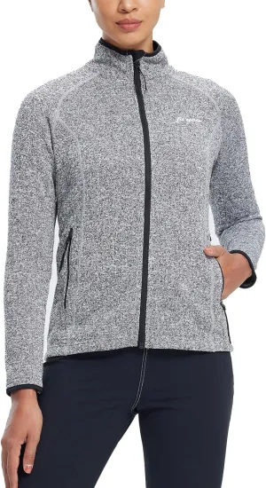 fit space Women's Sweater Full Zip Scrub Jacket Lightweight Knitwear Athletic Jumper