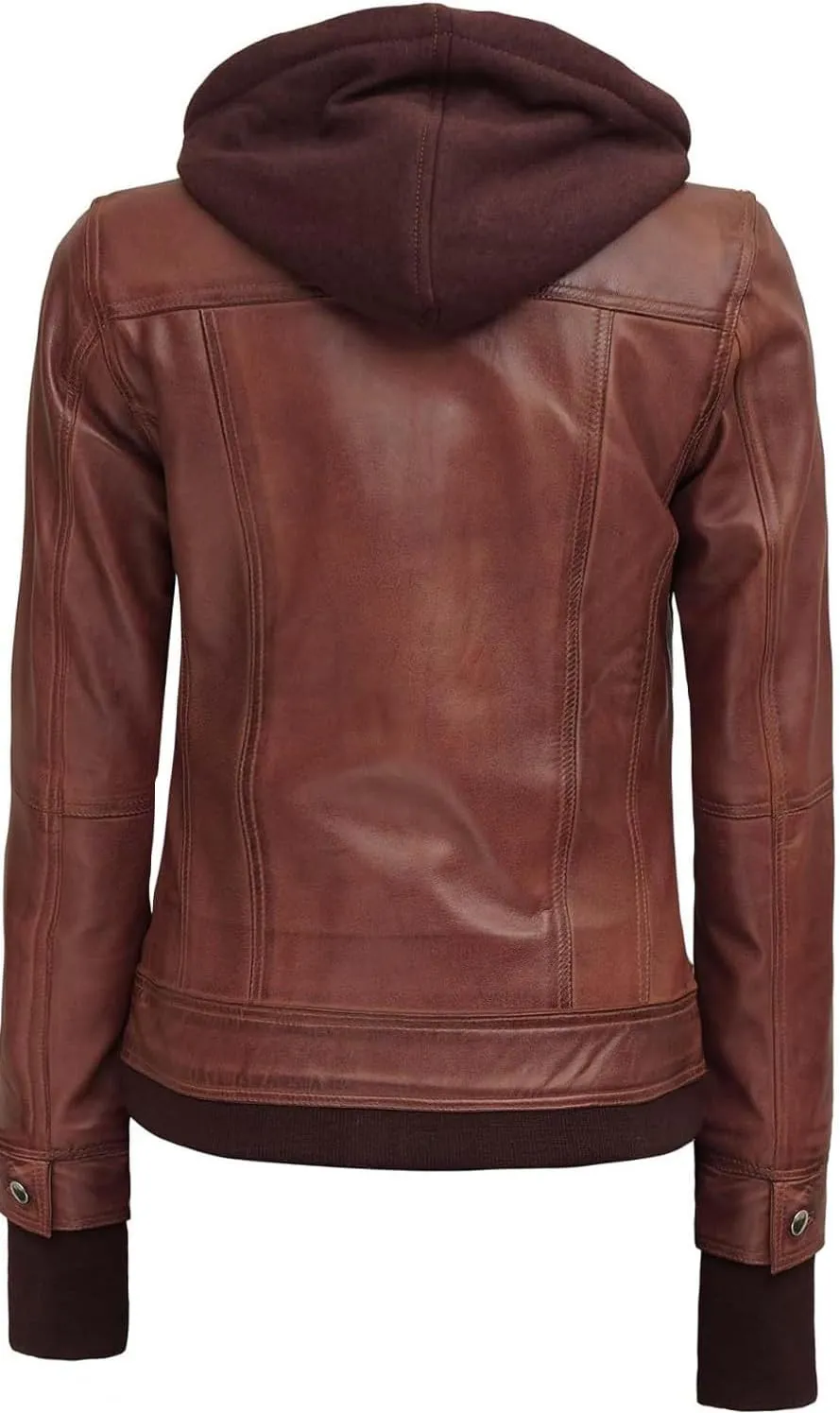 fjackets Leather Jackets For Women - Removable Hood & Bomber Real Lambskin Leather Jacket Womens