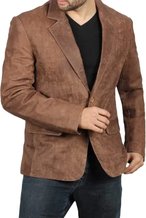 fjackets Men's Real Lambskin Leather Blazer Jacket  Stylish Leather Jackets Mens, Ideal for Business, Casual & Formal Events