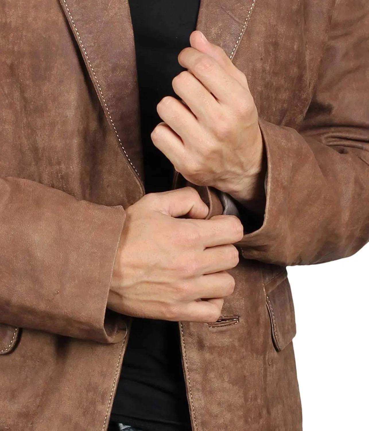 fjackets Men's Real Lambskin Leather Blazer Jacket  Stylish Leather Jackets Mens, Ideal for Business, Casual & Formal Events