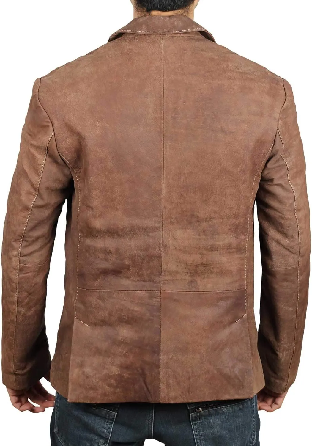 fjackets Men's Real Lambskin Leather Blazer Jacket  Stylish Leather Jackets Mens, Ideal for Business, Casual & Formal Events