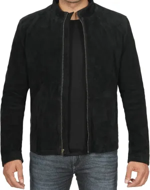 fjackets Real Suede Leather Bomber Jackets For Men - Baseball Leather Jacket Men