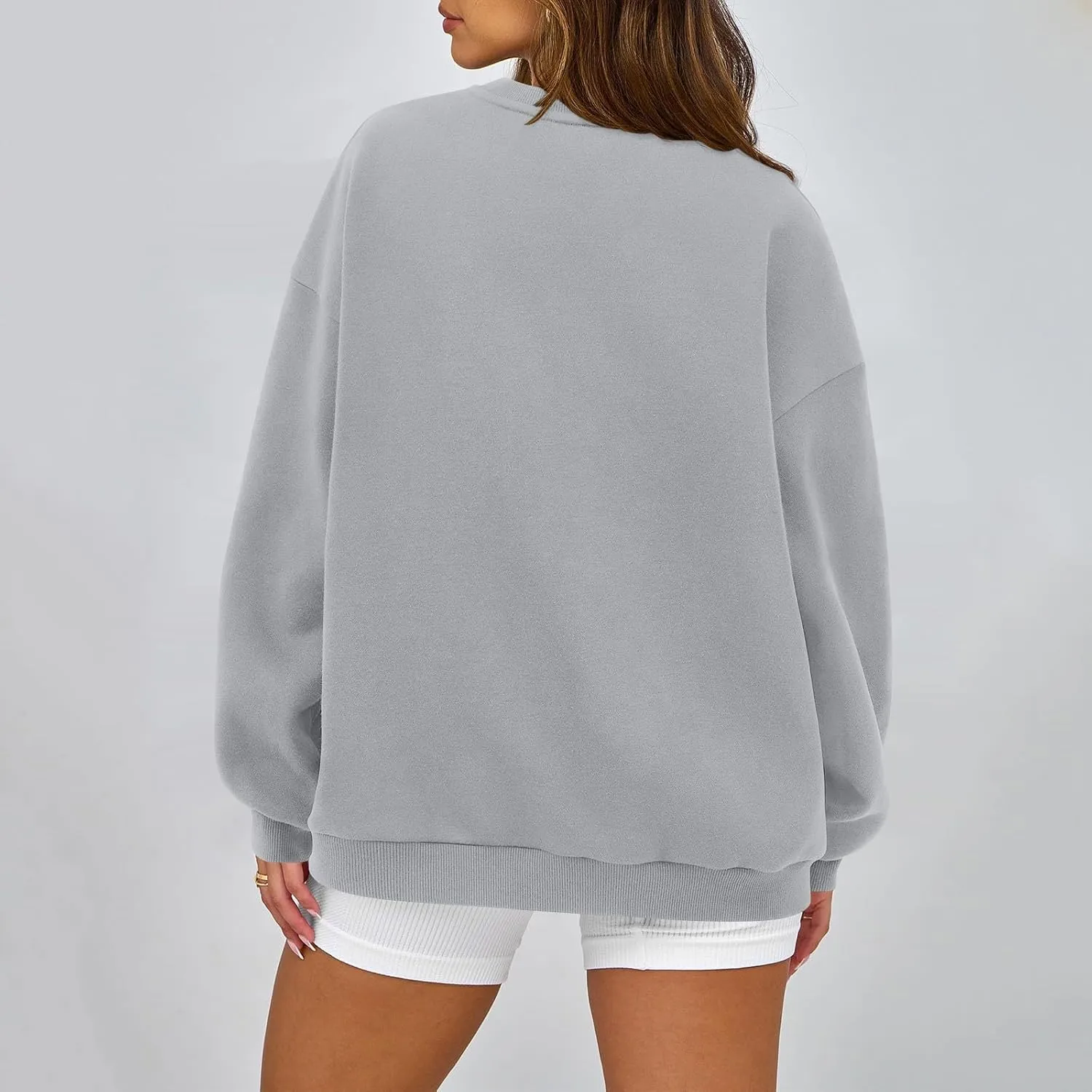 Fleece Plus Size Crewneck Sweatshirts Women Oversized Sweatshirt Hoodies Tunic Pullover Warm Sweaters Casual Tops