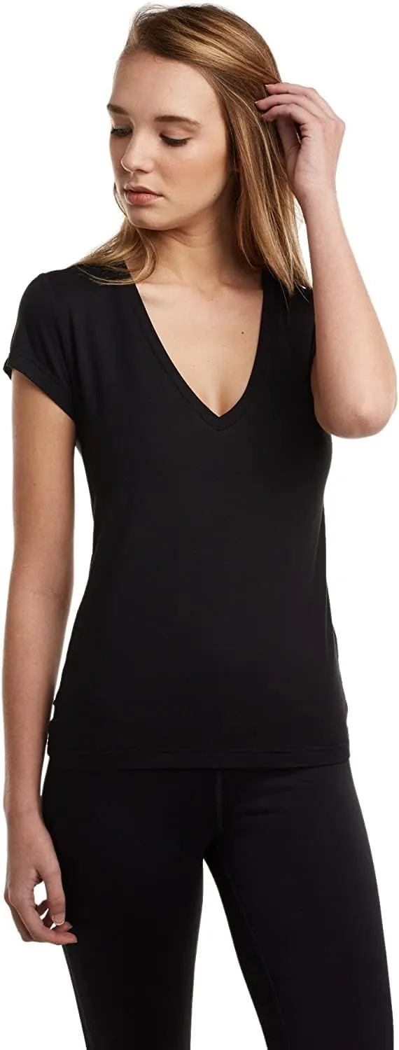 Foundation Women by Mr. Davis Ultra Soft Comfort Fit Bamboo Viscose Deep V Neck Undershirt 3 Pack