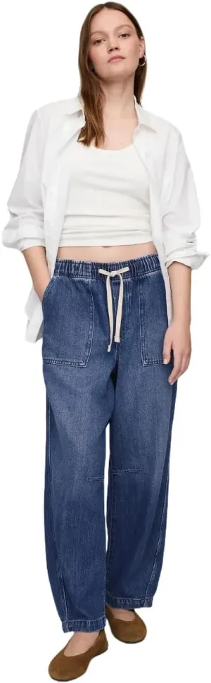 GAP Women's Pull-on Barrel Denim Jean