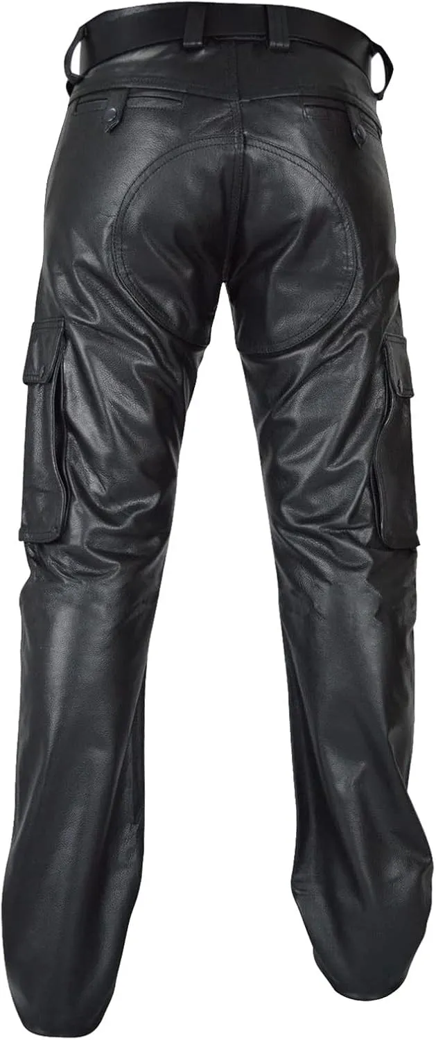 GIERIDUC Men's Faux Leather Pants Mens Extra Long Length Pyjama Bottoms Men's Pants with Long Crotch Grey Sweatpants for Men