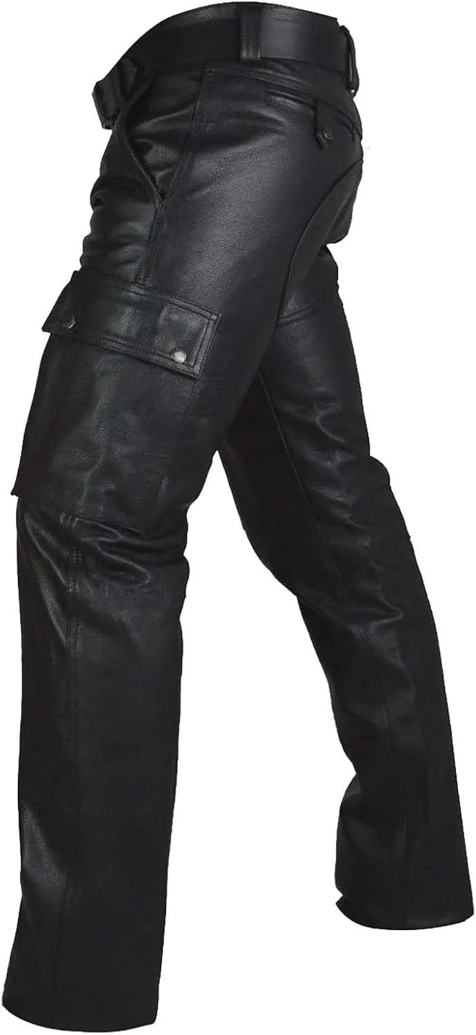 GIERIDUC Men's Faux Leather Pants Mens Extra Long Length Pyjama Bottoms Men's Pants with Long Crotch Grey Sweatpants for Men