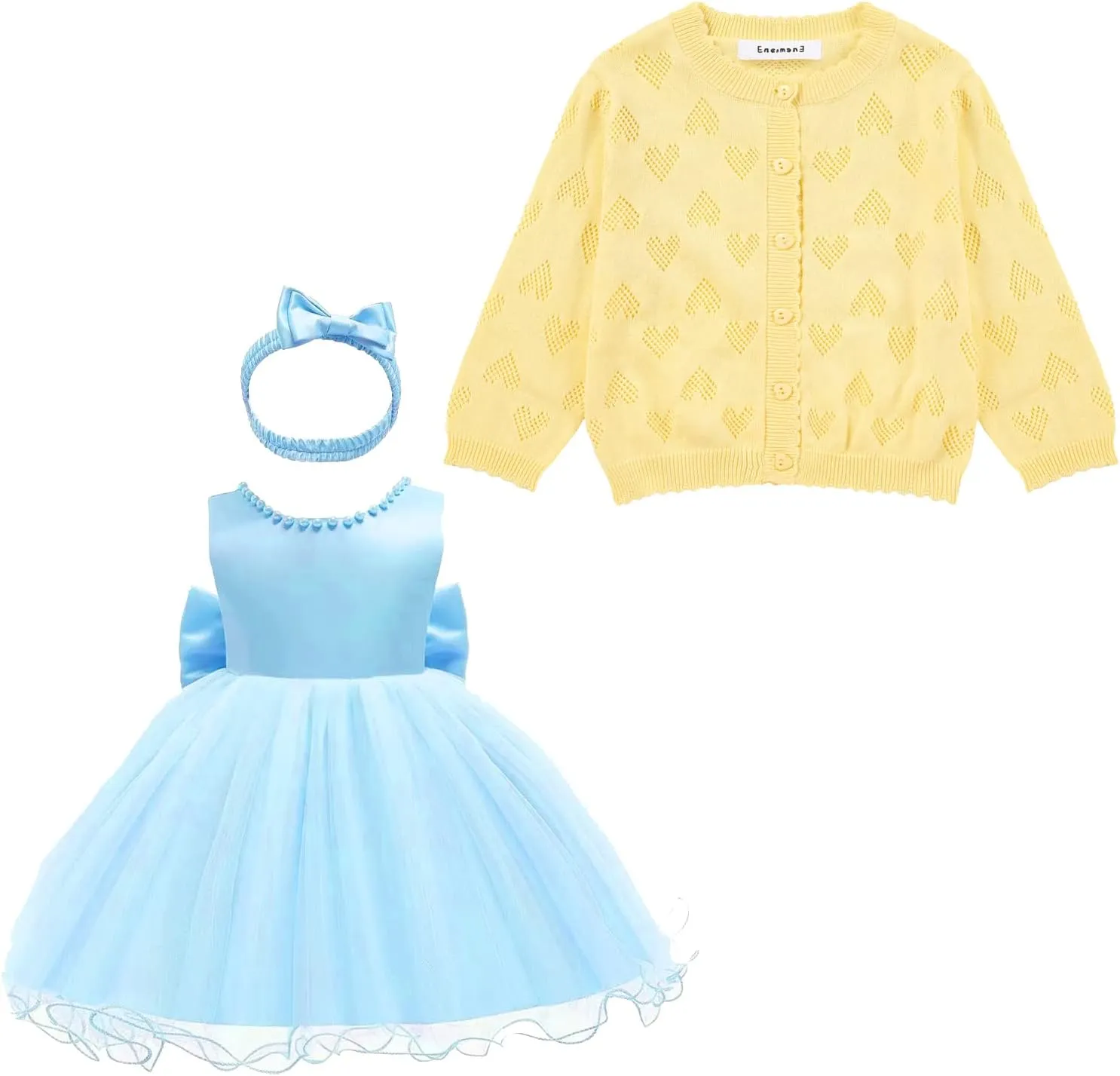 Girls' Knitted Cardigan Long-Sleeved Round Neck Spring Thin Sweater Newborn Baby Girl Cotton Heart-Shaped Sweater Coat