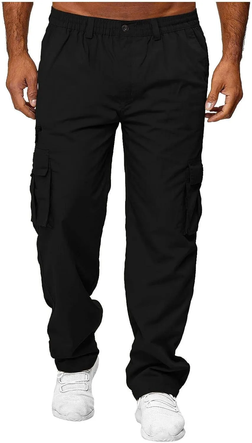 GOFULY Cargo Pants for Men Ripstop Stretch Baggy Sweatpants with Pockets Slim Fit Pants Big and Tall Pants Workout Joggers