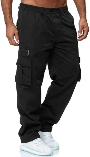 GOFULY Cargo Pants for Men Ripstop Stretch Baggy Sweatpants with Pockets Slim Fit Pants Big and Tall Pants Workout Joggers