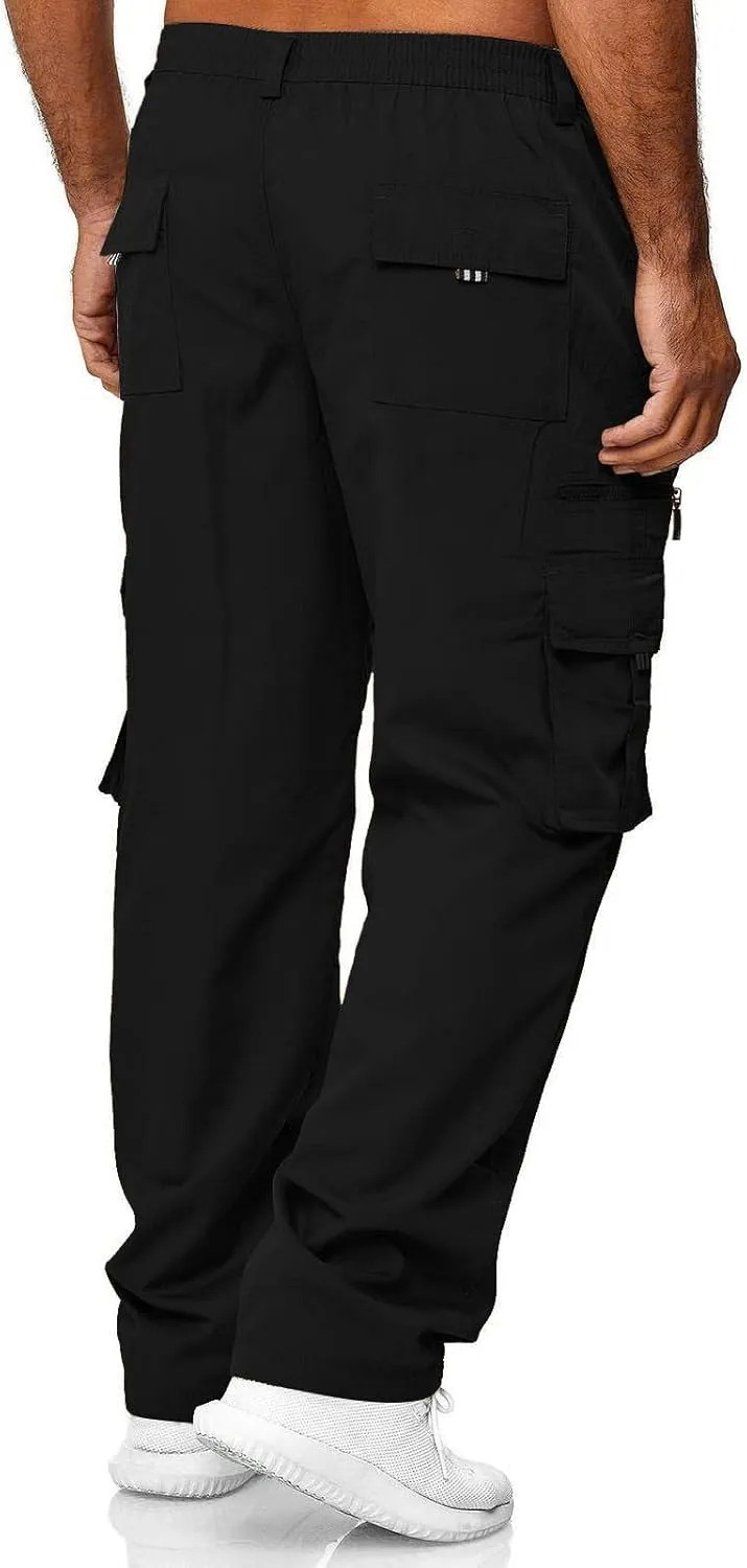 GOFULY Cargo Pants for Men Ripstop Stretch Baggy Sweatpants with Pockets Slim Fit Pants Big and Tall Pants Workout Joggers