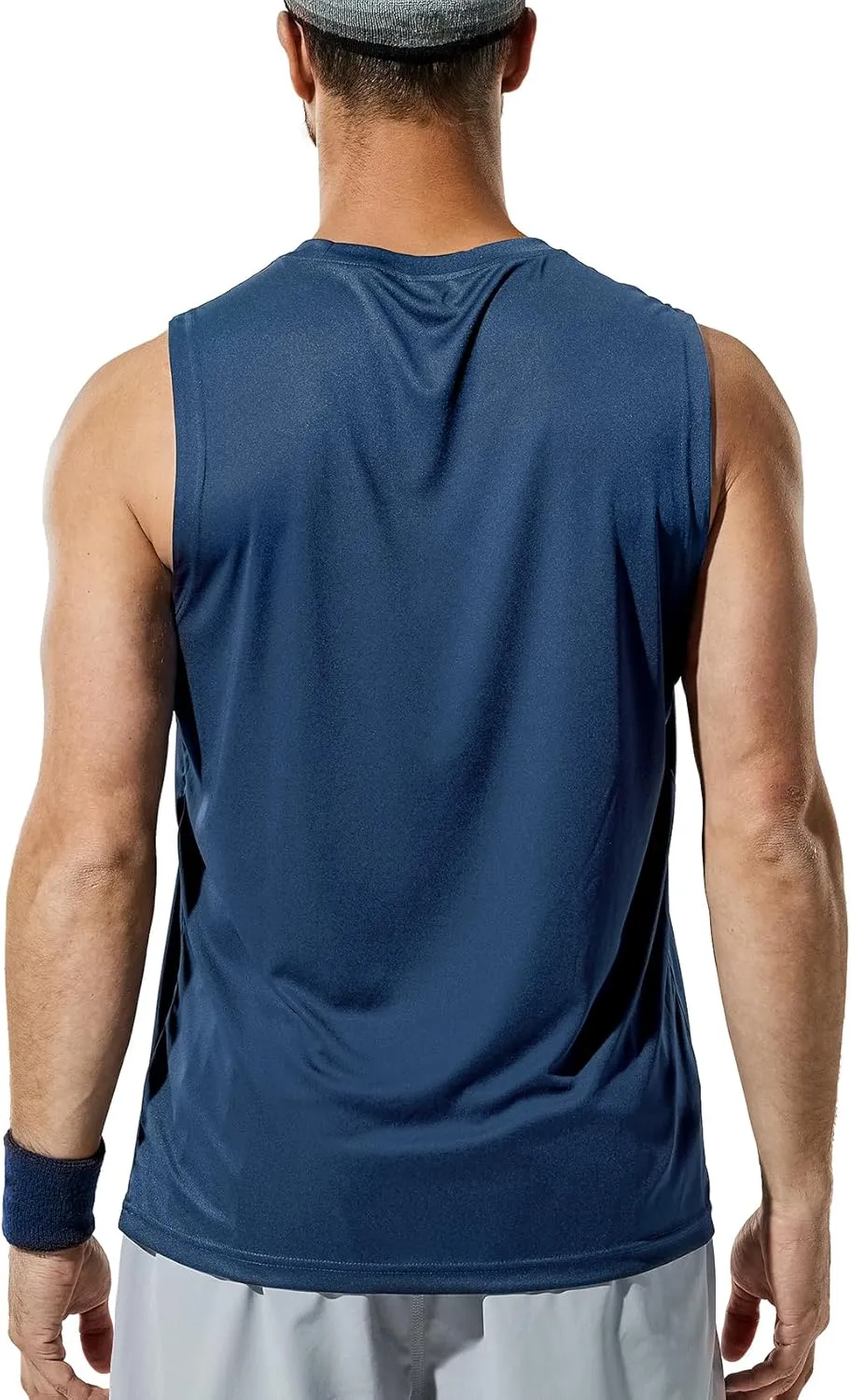 Haimont Men's Workout Tank Top Dry Fit UPF 50 Sleeveless Muscle Tee Shirts for Swim, Running, Hiking, Beach