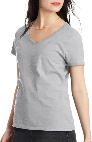 Hanes Perfect-T V-Neck T-Shirt, Cotton Short Sleeve Tee for Women, 1 or 2 Pack