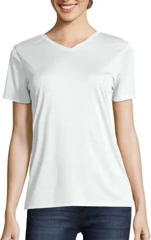 Hanes Women's Cool Dri Performance V-Neck T-Shirt, Moisture-Wicking Short Sleeve Tee, 40  UPF Protection, 1 Or 5 Pack