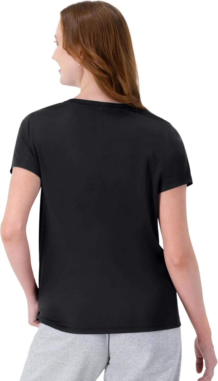 Hanes Women's Cool Dri Performance V-Neck T-Shirt, Moisture-Wicking Short Sleeve Tee, 40  UPF Protection, 1 Or 5 Pack