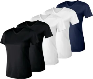 Hanes Women's Cool Dri Performance V-Neck T-Shirt, Moisture-Wicking Short Sleeve Tee, 40  UPF Protection, 1 Or 5 Pack