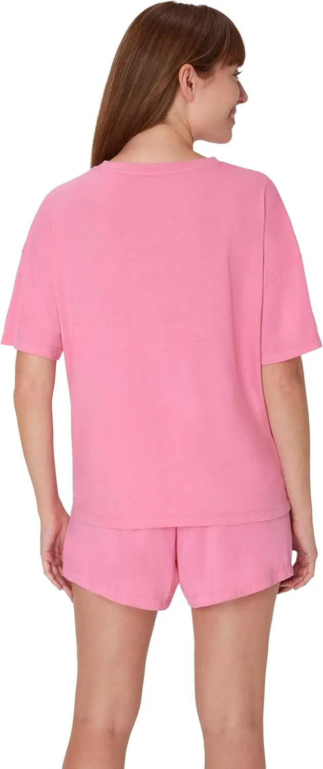 Hanes Women's Originals 2 Piece Lounge, Comfywear Supersoft Boxy T-Shirt & Sleep Shorts Loungewear Set