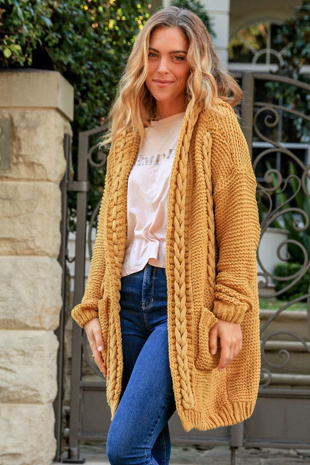 HARMONY KNIT CARDIGAN OCHRE