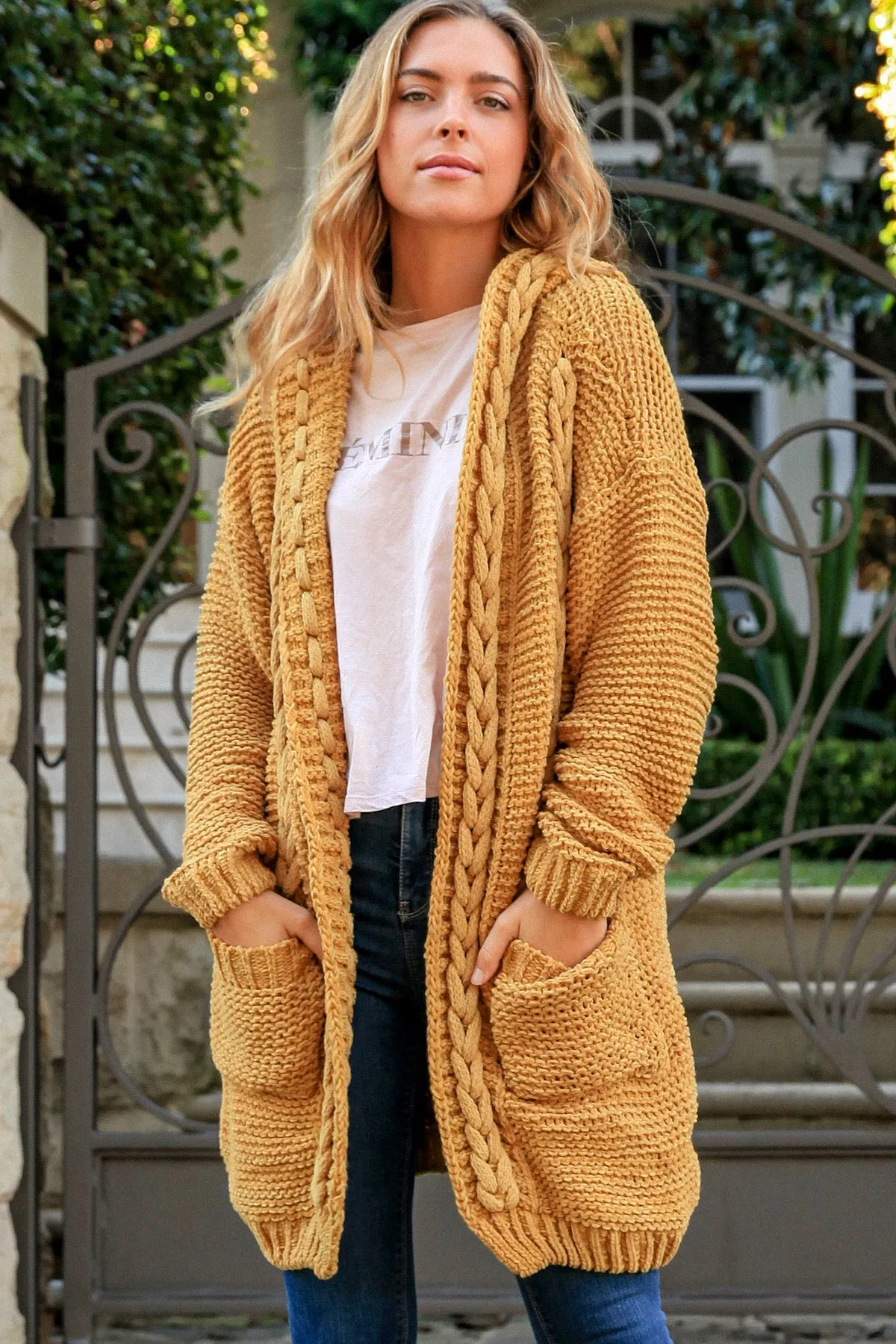 HARMONY KNIT CARDIGAN OCHRE