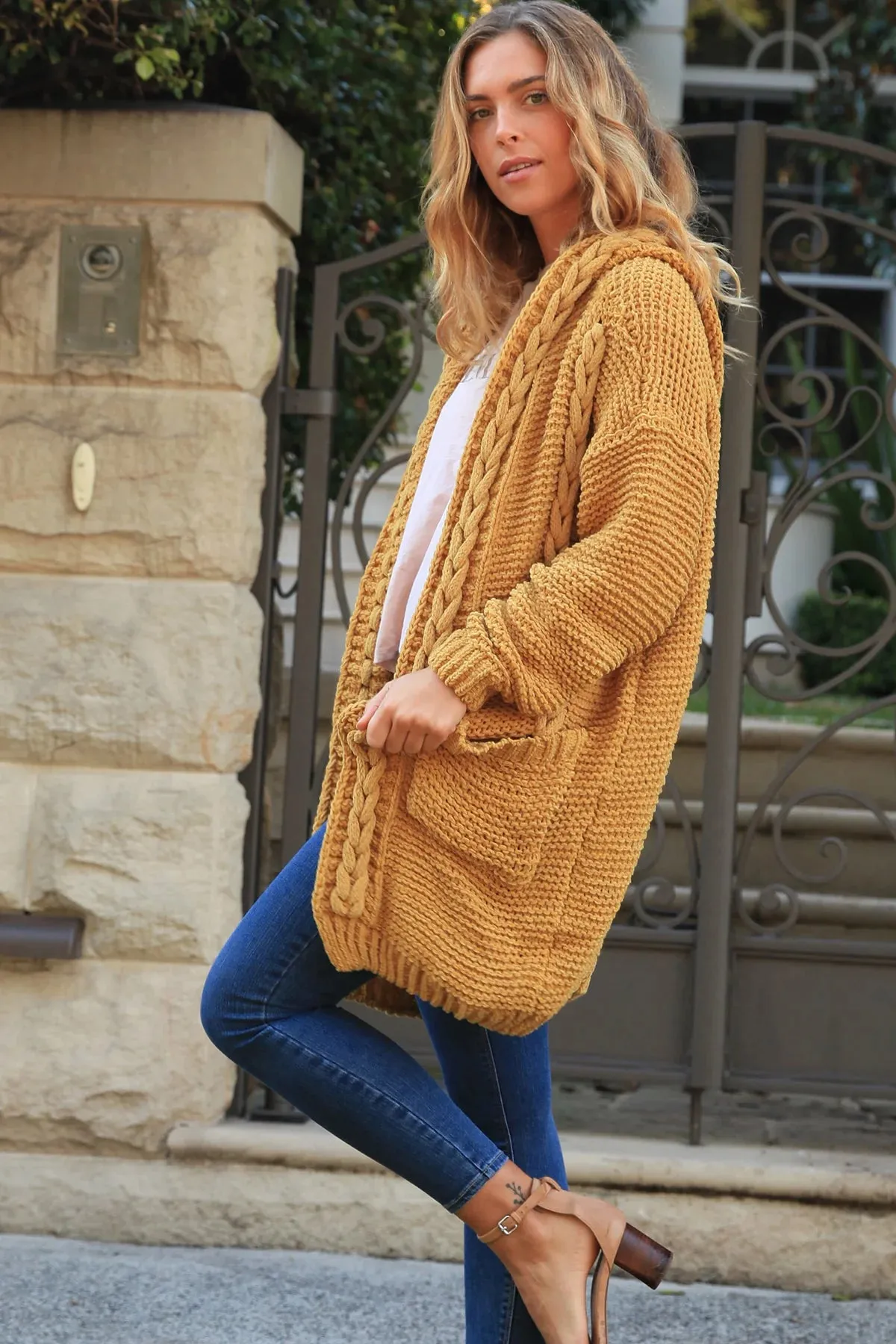 HARMONY KNIT CARDIGAN OCHRE