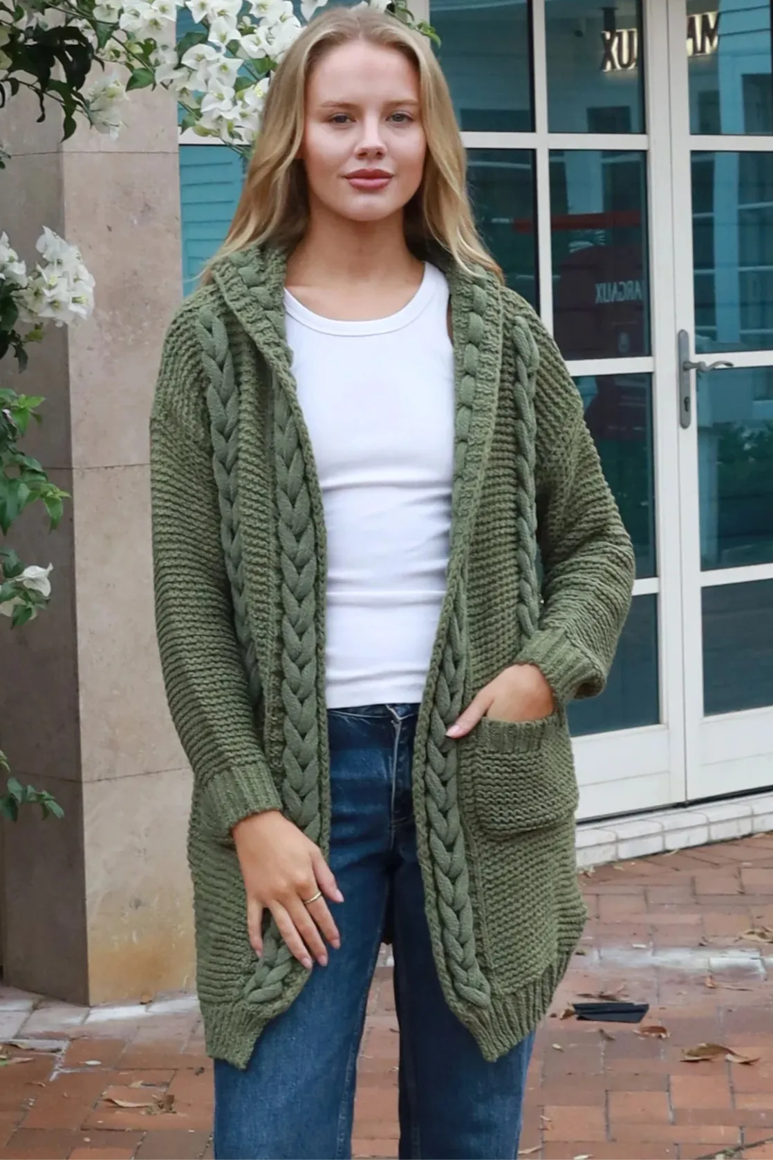HARMONY KNIT CARDIGAN OLIVE