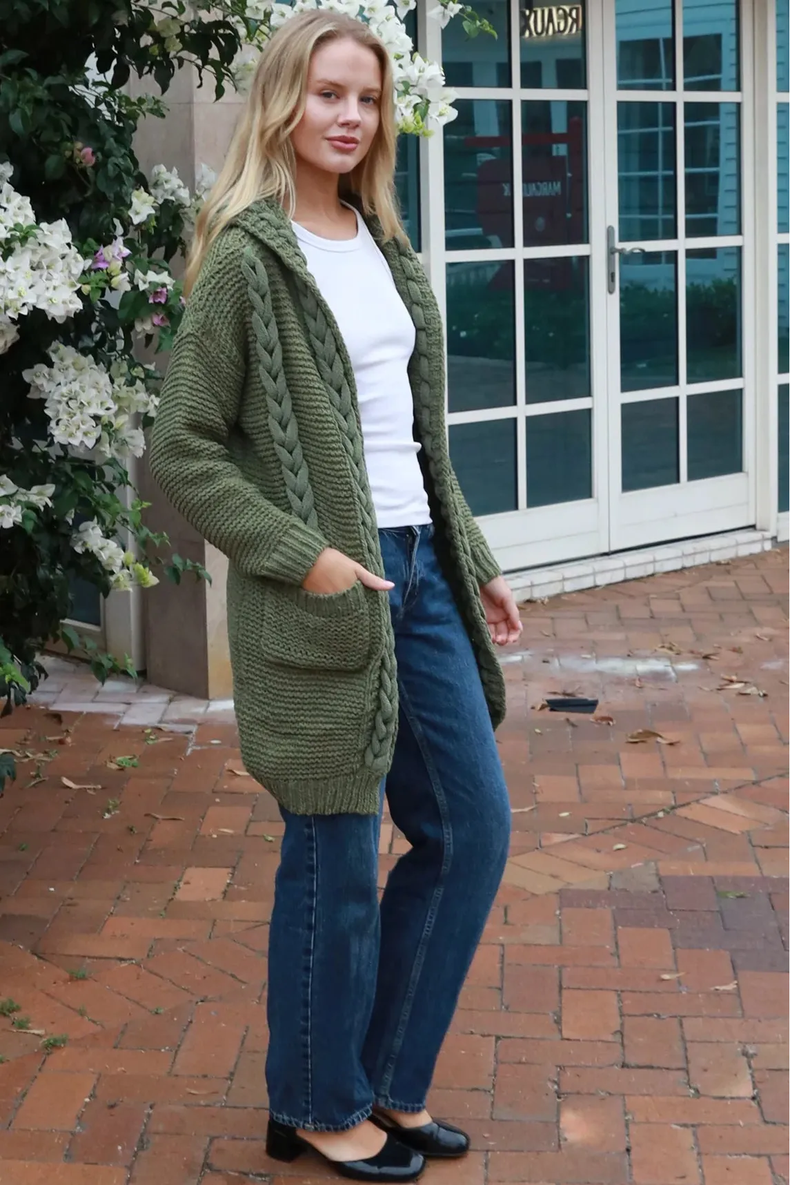 HARMONY KNIT CARDIGAN OLIVE