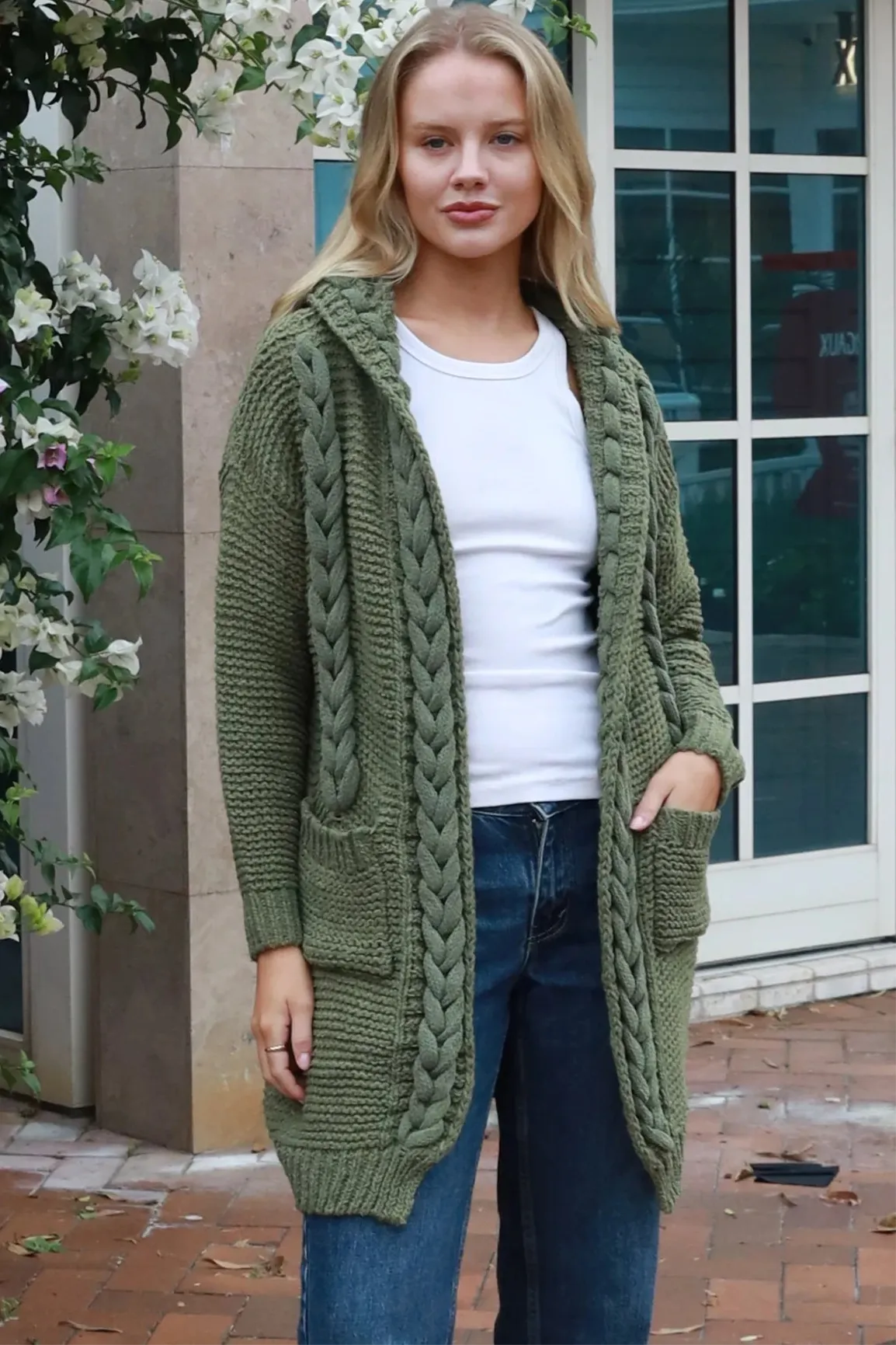 HARMONY KNIT CARDIGAN OLIVE