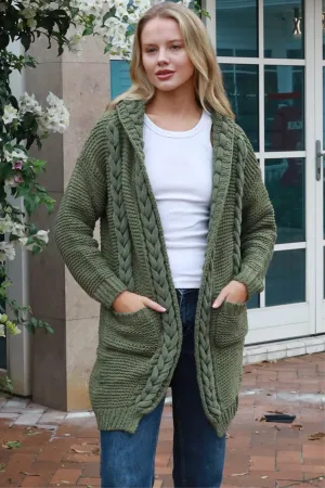HARMONY KNIT CARDIGAN OLIVE