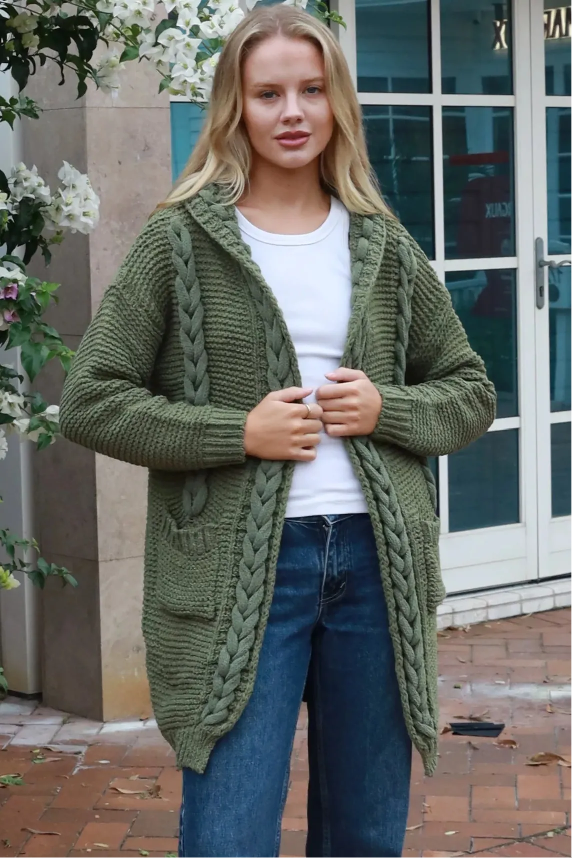 HARMONY KNIT CARDIGAN OLIVE