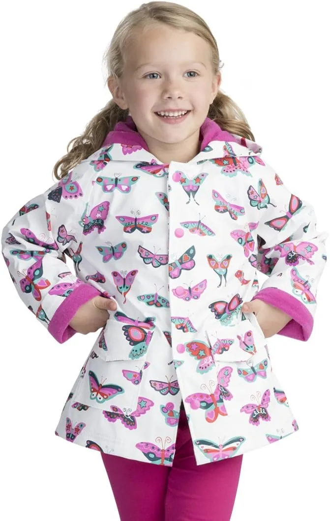 Hatley Girls' Button-up Printed Rain Jacket