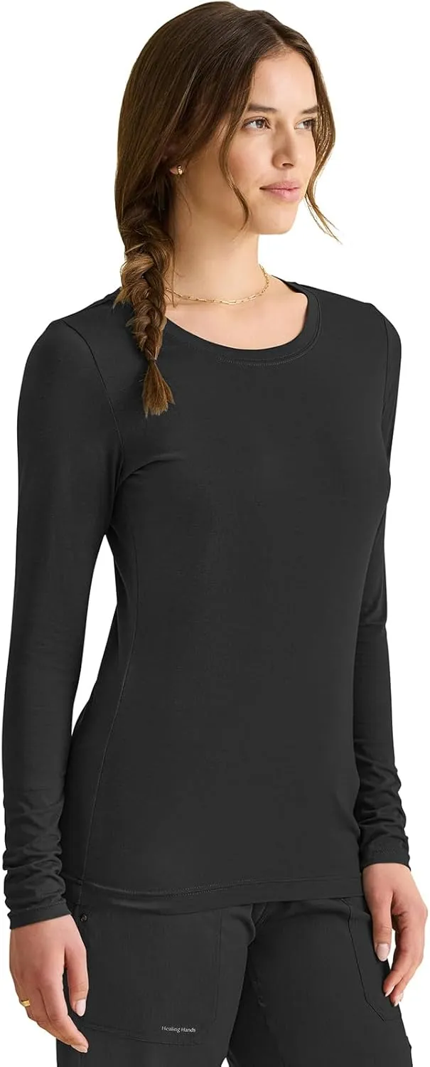 Healing Hands Women's Underscrub Soft Knit Melissa Longsleeve Scrub Tee with Breathable & Easy Care Fabric 5047