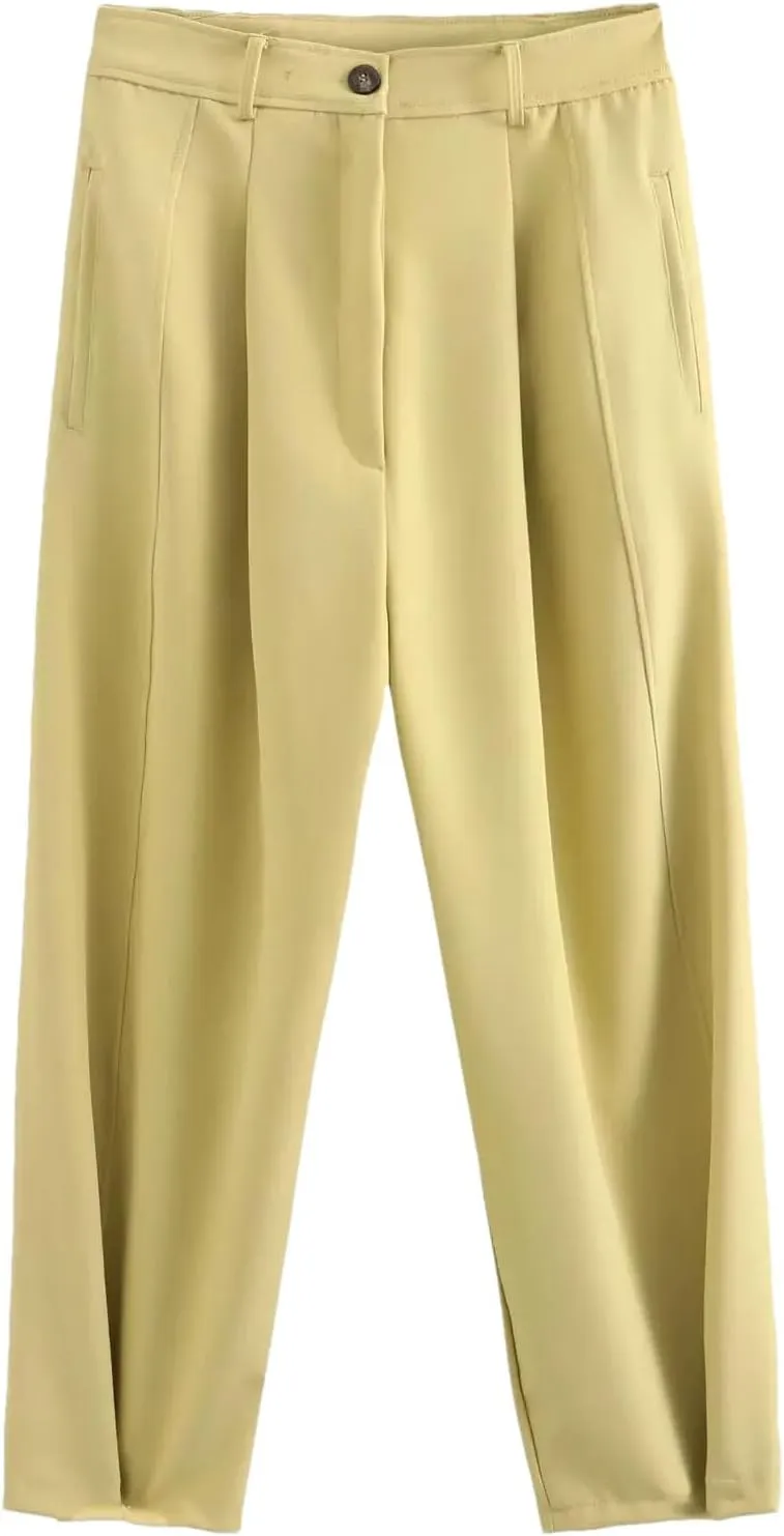 Hgvcfcv Baggy Pants for Women Women's Comfortable Harem Pants Denim Palazzo Pants