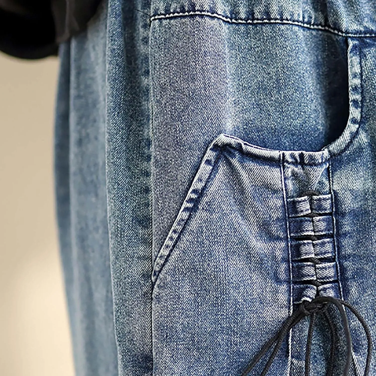 High Waisted Baggy Wide Leg Jeans for Women, Fashion Elastic Waist Casual Denim Pants Oversized Relax Fit Trousers