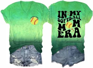 in My Softball Mom Era Shirt Softball Mom Shirt Fun Graphic Tee Shirt