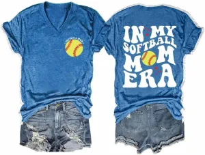 in My Softball Mom Era Shirt Softball Mom Shirt Fun Graphic Tee Shirt