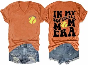 in My Softball Mom Era Shirt Softball Mom Shirt Fun Graphic Tee Shirt