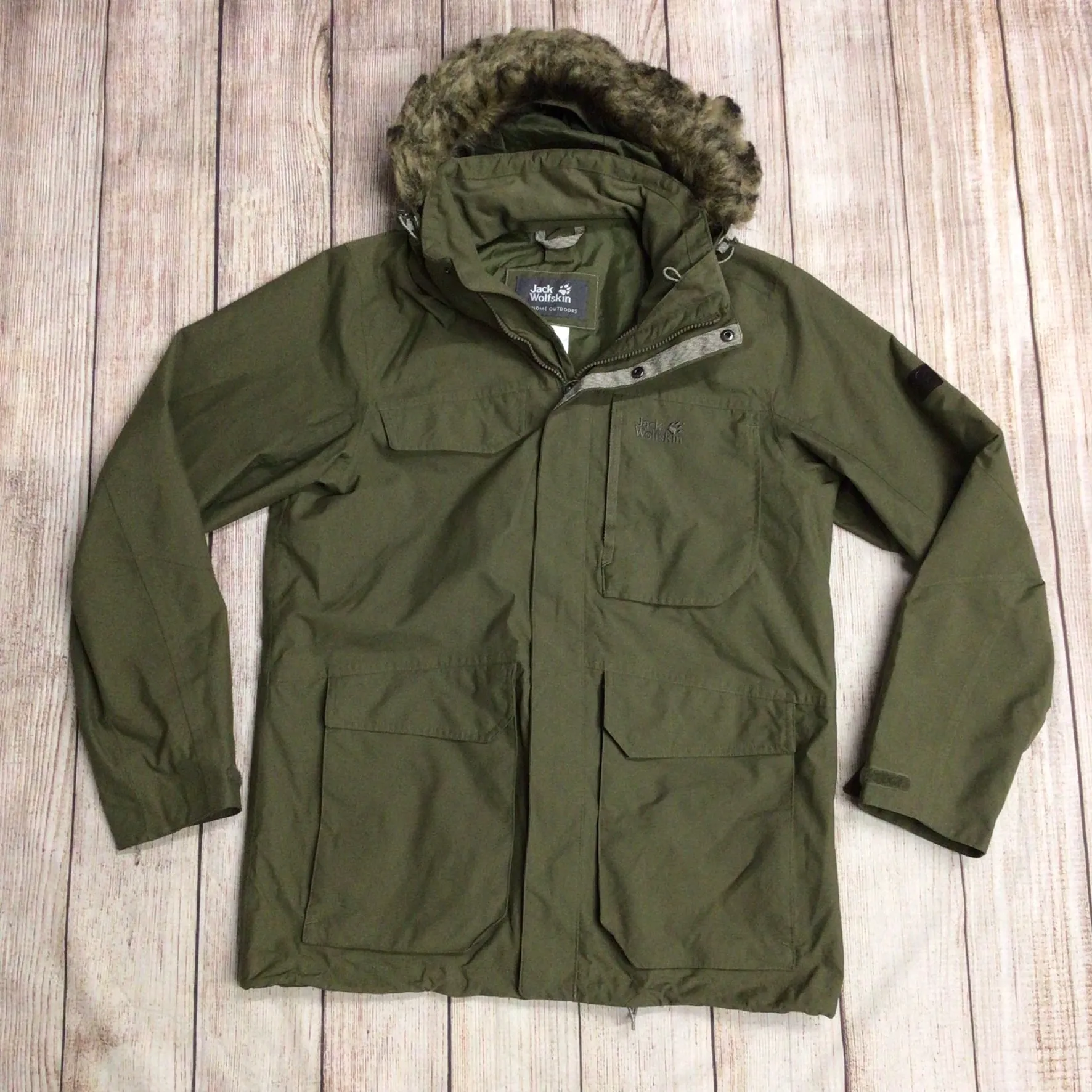 Jack Wolfskin Texapore Green 2in1 Fleece Parka Ski Jacket Size S