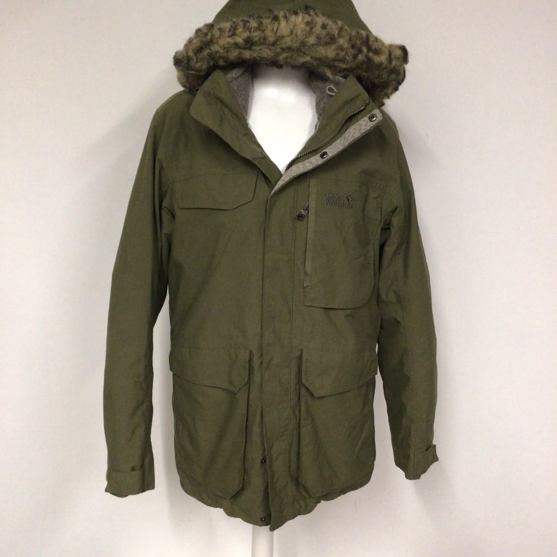 Jack Wolfskin Texapore Green 2in1 Fleece Parka Ski Jacket Size S