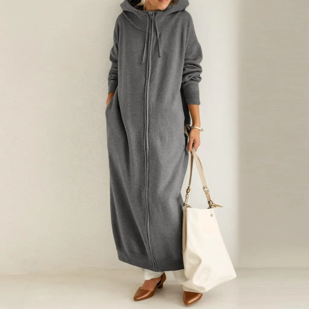 Jackets for Women Fall Zip Up Hoodie Sweatshirt Oversized Casual Long Jacket Tunic Fleece Coat Outwear with Pocket