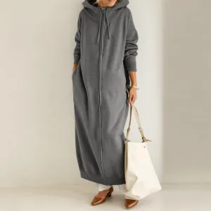 Jackets for Women Fall Zip Up Hoodie Sweatshirt Oversized Casual Long Jacket Tunic Fleece Coat Outwear with Pocket
