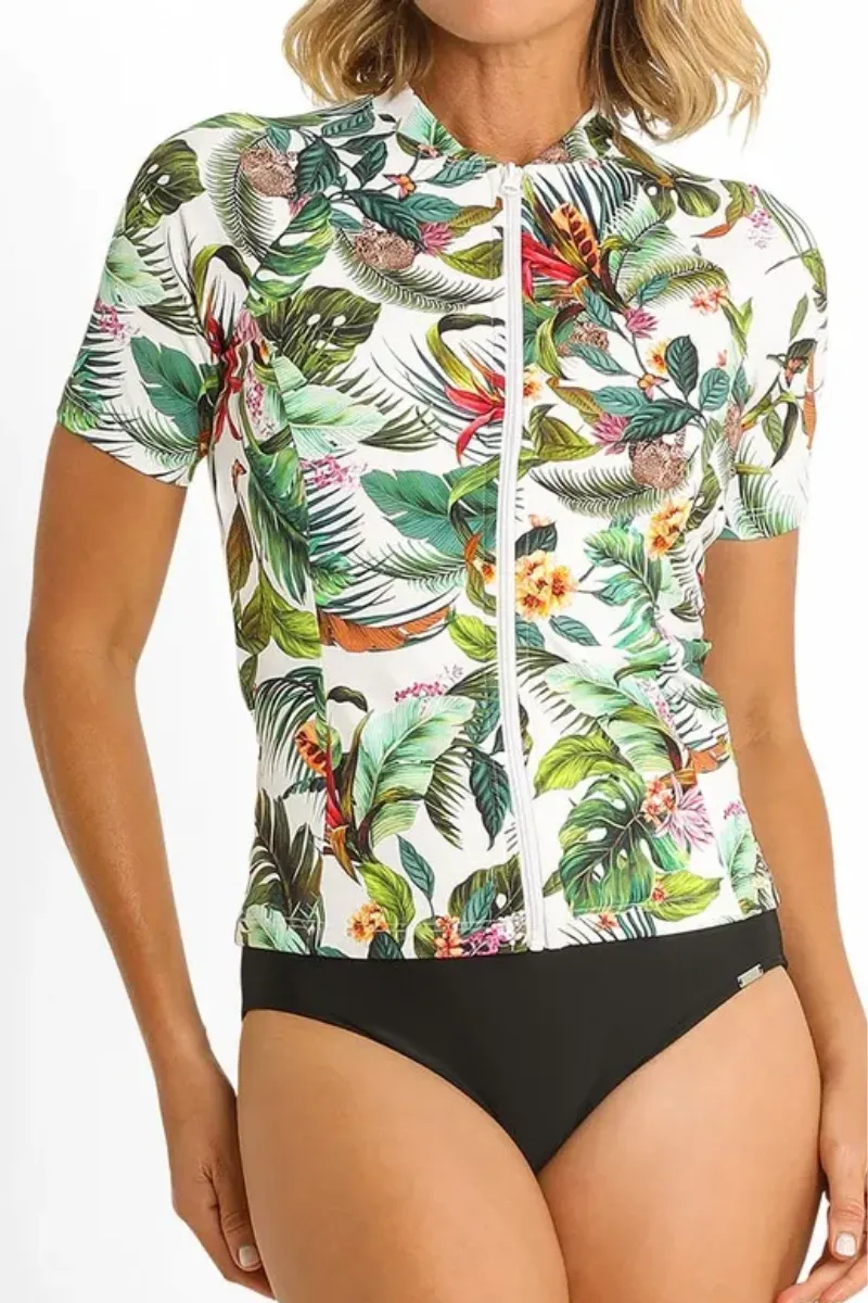 Jantzen Meka Short Sleeve Rash Vest White