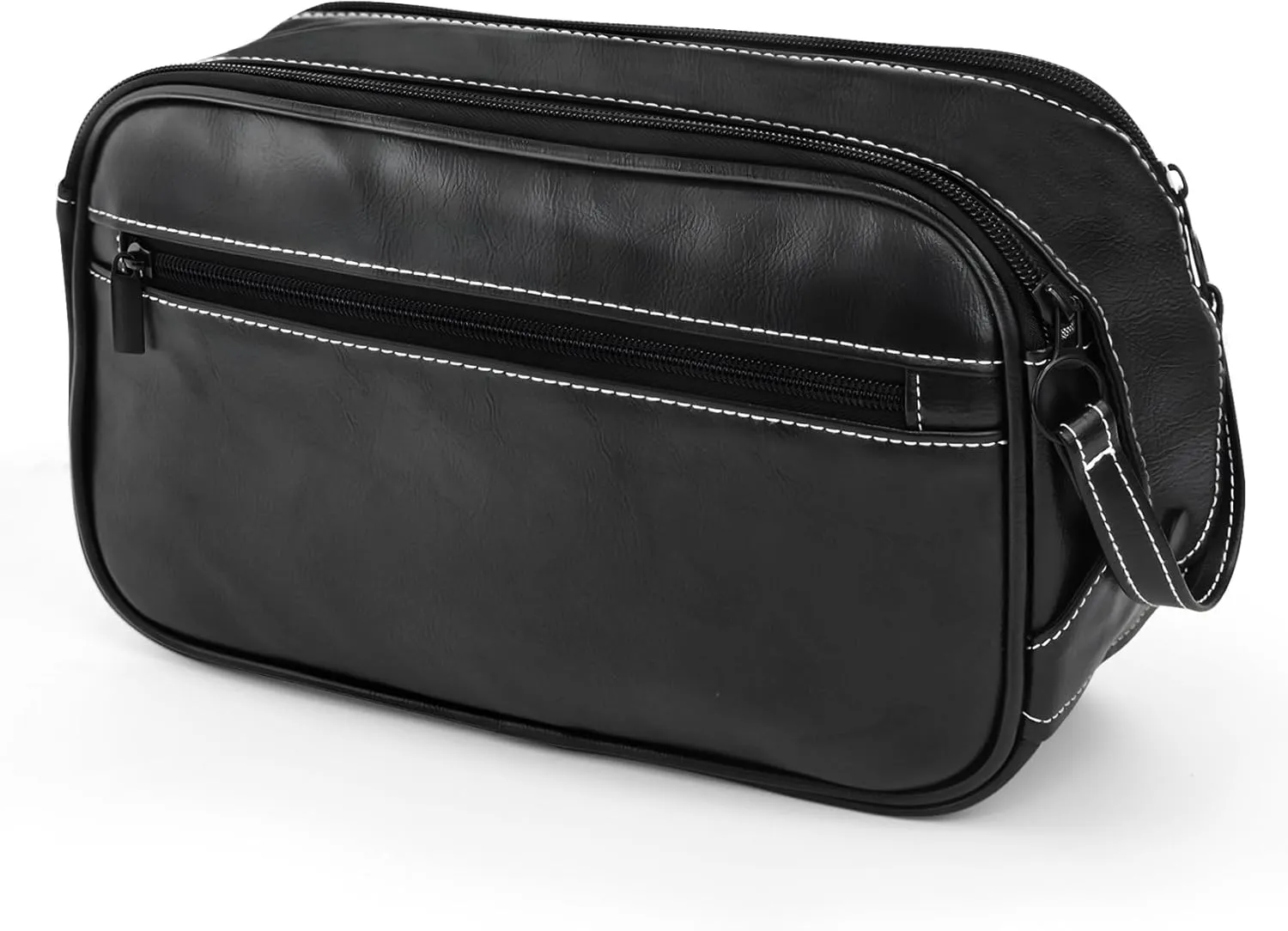 JEPELUS Mens Shaving Bag, Leather Travel Toiletry Bag for Men, Large Waterproof Bathroom Bags for Traveling, Travel Size Toiletries Cosmetic Bags Traveling Essentials
